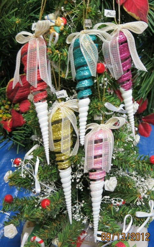 Glitter Shell Ornaments Wholesale