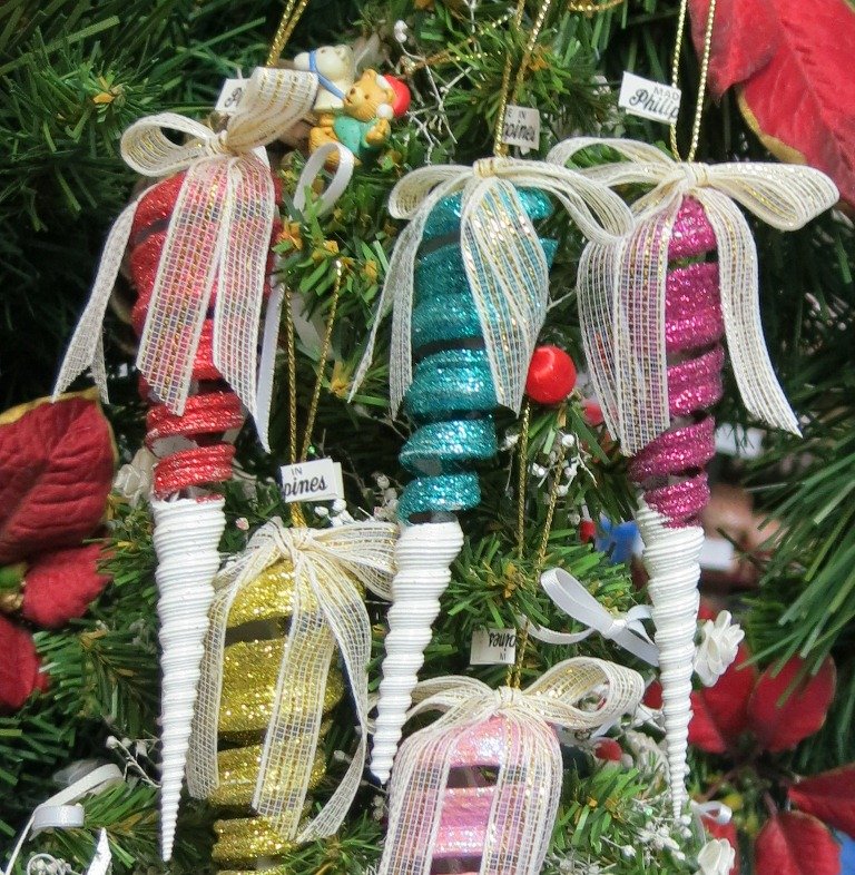 Glitter Shell Ornaments Wholesale