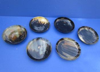 Wholesale Round Buffalo Horn Plate 6 inches - 2 pcs @ $8.50; 8 pcs @ $7.65 each