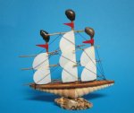 Wholesale White Sun & Moon Shell Sailboats 6 inches Packed: 5  @ $1.10 each