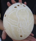 Carved African Ostrich Egg with African Big 5 @ $45.00 each (This is the carved egg you are buying.)