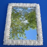 16 x 20 Large White Rectangle Seashell Mirrors Wholesale for Beach Decor - Large Shell Mirror Sale Priced $19.50 each