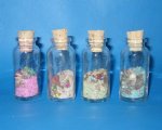 1 oz Sand and Shells Wholesale Small Souvenir Bottles with Colored Sand and Shells Novelty - Box of 100 @ .18 each (assorted pink, blue, white, green)