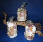 6 Wholesale Seashell Gift Bags filled with Natural Mixed Shells in Clear Gift Bags - Pack of 6 @ $1.25 each; 