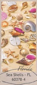 30"x60" Wholesale Fiber Reactive Florida Seashells Beach Towels - Pack of 6 @ $6.20 each; Case of 12 @ $5.85 each