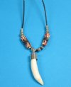 Wholesale Alligator Tooth Necklaces with Red,Gold,Black Racing Beads 20 inches  (1-1/4" to 1-1/2" tooth) - Minimum: 3 @ $3.75 each