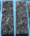 4-7/8" x 1-1/2" x 1/4" Stag Jigged Buffalo Horn Scales Wholesale, (machined stag horn pattern) $8.50 a pair; 5 pairs @ $7.30 a pair