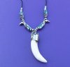 2-1/4 to 2-1/2 inches Alligator Tooth Necklace with camoflauge beads with tiny silver gator - Minimum: 2 @ $8.00 each