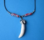 1-1/4 to 1-7/8  inch Alligator Teeth Necklaces with Rebel Flag and Tiny Silver Gator 20 inches Minimum: 3 @ $4.00 each