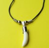 Wholesale Adjustable Alligator Tooth Necklaces with 1 inch gator tooth and silver springs and beads 20" Minimum: 6 @<font color=red> $2.00 each </font>