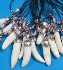Fat 2" Alligator Tooth Necklaces Wholesale with Pink, Purple and Creme Colored Modern Art Design Beads 20" - Minimum: 2 @ $7.50 each