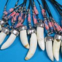 2 inches Fat Alligator Tooth Necklaces with USA Flag Beads 20 inches - Minimum: 2 @ $7.50 each