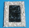 8 by 10  Small White Rectangle Seashell Mirror - Case of 10 @ $5.85 each