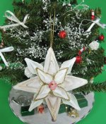10 Wholesale Capiz Shell Flower Ornaments made with Cut Strombus Shells Packed 10 @ $1.70 each (Discount: 30 pcs  (3 packs)  $1.53 each)