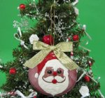 10 Wholesale Shell Santa Ornaments with Painted Santa Face on Moon Shell Packed 10 @ $1.40 each; Bag of 25 pcs @ $1.26 each