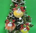 24 Wholesale Pecten Nobilis Shells with Red Bows Sea Shell Christmas Ornaments -<font color=red> *Sale*</font>  Packed 24 @ .55 each 