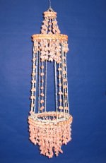 Peach Bubble Shell Seashell Hanging Basket  Shell Planters Wholesale 36 inches Long  - Minimum: 2 @ $13.75 each; (Case of 5 @ $12.375 ea) 