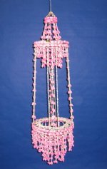 Pink Bubble Seashell Hanging Basket Shell Planters Wholesale 36 inches long  - Minimum: 2 @ $12.80 each (Case of 6 @ $11.52 each)