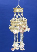 16 inches Wholesale Yellow Rose Cockles Seashell Wind Chimes -  Minimum: 3 @ $4.00 each (Case of 8 @ $3.60 ea)