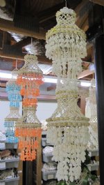 All White Large Shell Chandeliers Wholesale 33 inches long for beach decor   - Minimum: 2 @ $13.60 each (Case of 4 @ $12.24 ea)