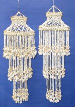 32" 3 levels Large Shell Chandeliers and Shell Wind Chimes with Conch Shells & Cowrie Shells - Minimum: 2 @ $11.25 each  (Case of 5 @ $10.125 ea)
