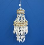 14 inch 2 level Small White Shell Wind Chimes Wholesale for beach wedding favors  made with White Cerithium Shells  - Minimum: 3 @ $4.05 each (Case of 12 @ $3.645 ea)