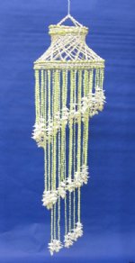 Wholesale Yellow Nassarius Spiral Seashell Wind Chime 47 inches long  - Minimum: 2 @ $9.95 each (Case of 6 @ $8.955 ea)