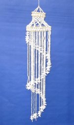 40 inches Wholesale Spiral Shell Wind chimes all natural white spiral shell chandeliers - Minimum: 2 pcs @ $9.00 each  (Case of 5 @ $8.10 ea) 