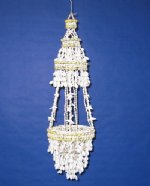 28" Wholesale White Shells Seashell Hanging Plant Baskets and White Seashell Hanging Flower Baskets - Minimum: 2 @ $10.95 each (Case of 5 @ $9.855 ea)