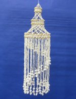 Wholesale White Spiral Shell Chandeliers, White Spiral Shell Wind Chimes  29 inches long  - Minimum: 2 @ $10.25 each (Case of 5 @ $9.225 ea)
