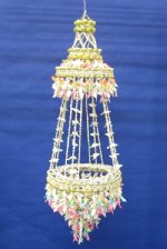 Wholesale Round Multi Colored Seashell Hanging Flower Baskets 30"  Colors Vary $10.75 ea (Case of 4 @ $9.675 ea)