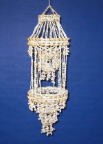 Wholesale Round White Shells, Cowrie Shells Hanging Shell Planters 25 inches long - Minimum: 2 @ $14.20 each (Case of 5 @ $12.78 ea)