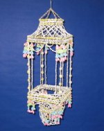 25 inches Wholesale Square Hanging Seashell Planters with Multi Colored Bubble Shells - Minimum: 2 @ $13.20 each (Case of 5 @ $11.88 each)