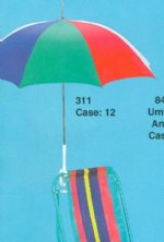 36 inches wide Wholesale Nylon Fabric Clip On Umbrella Striped Pattern Case of 12 @ $2.75 each 