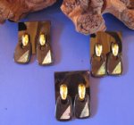 Wholesale Abalone Inlaid Black Rectangle Earrings Closeout 3 pairs @ .50 a pair