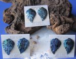 Wholesale Large Paua Abalone Leaf Design Earrings Packed 3 pair @ $2.00 a pair