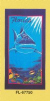 Wholesale 30 x 60 Shark on Reef Fiber Reactive Beach Towel "Florida" Minimum 3 pieces @ $4.60 each **SALE** $4.00 each