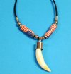 1-1/4 inches Wholesale Alligator Tooth Necklaces with USA flag beads 20 inches - Minimum: 3 @ $3.75 each