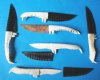 Wholesale Alligator Bone Knives with Sheath 8-1/2 to 10-1/2 inches long - You will receive similar knives to ones shown - $14.00 each; 5 @ $12.80 each; 10 @ $11.20 each