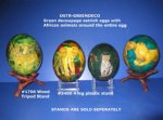 Wholesale Green Decoupage Ostrich Eggs with African Animal Prints Packed 1 pieces @ $39.99 each