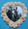 10 inches Heart Shell Mirrors Wholesale made with natural shells for seashell wall decor -  Case of 10 @ $5.85 each