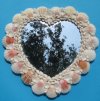10" x 11" Wholesale Heart Shell Mirrors with Natural Shells - Packed 2 @ $6.50 each; Case of 10 @ $5.85 each