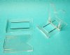 2 Piece Plastic Acrylic Easel Stands, Shell Stands, Agate Stands 3-3/8" x 2-1/8" x 3" - $7.20 a dozen (.60 ea); 6 dozen @ $6.48 a dozen (.54 ea) 