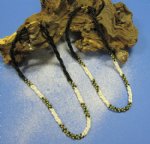 Wholesale 3 strand Necklace with Black Beads, Green and Gold Beads Available in 24", 18" and 7-1/2" 
