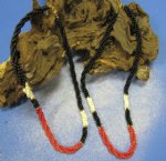 Wholesale Twisted Bead Necklaces in Black, Red and Mother of Pearl Beads 24 inch Minimum 2 @ $4.35 ea