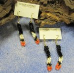 Wholesale Twisted Bead Earrings on french wire in black, red and white MOP, Dangle Earrings Minimum 2 @ $1.80 ea *Sale*