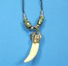 1-1/4 to 1-1/2 inches Alligator Tooth Necklaces with Camoflauge Beads and tiny silver gator - Packed: 3 @ $4.00 each