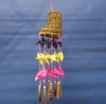 9 inches Wholesale Wicker boot with Colored Shells and Urchin  Packed: 12 @ $1.05 ea (Case of 36 (3 packs) @ .945 ea)