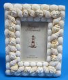 Wholesale White Seashell Picture Frames for 3 x 5 Photos perfect for beach wedding favors Minimum 3 pieces @ $3.00 each; 12 pcs @ $2.70 each