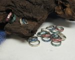 Shell Rings Wholesale Stainless Steel with Mother of Pearl Shell Inlaid Rings Assorted Colors - 1 Pack of 100 @ .38 ea; 5 Packs of 100 @ .32 ea; 10 packs of 100 @ .27 ea